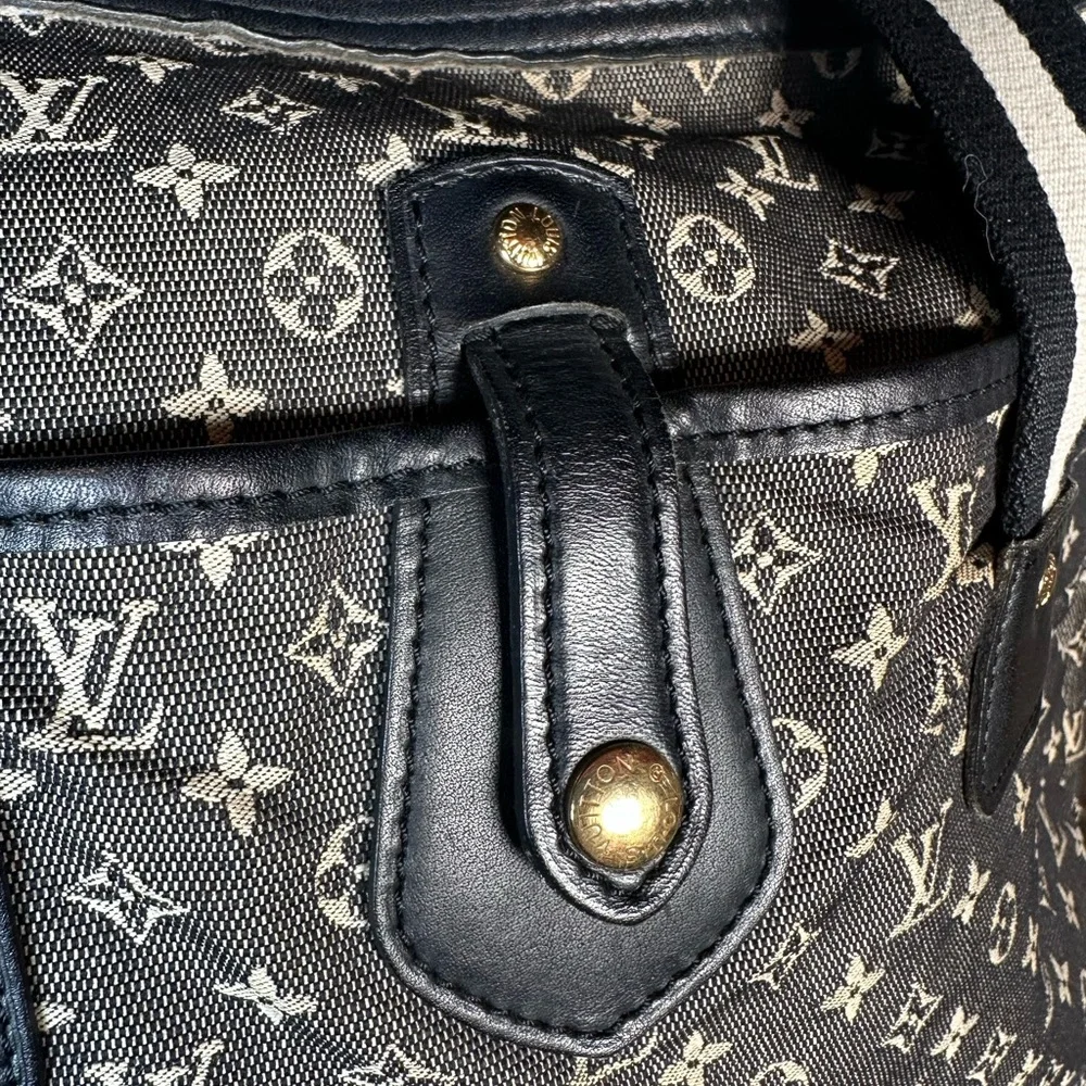 Authentic Louis Vuitton Mini Lin Mary Kate Black Monogram Canvas Denim Tote - Picture 13 of 16